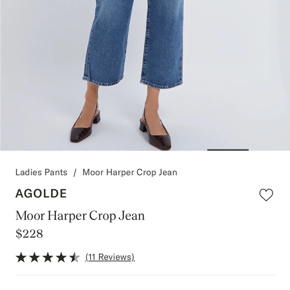 Agolde relaxed ankle denim. Harper Crop like new - Picture 5 of 5
